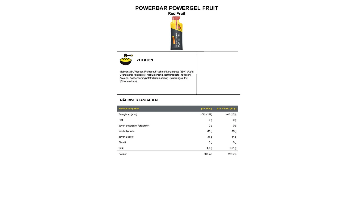 PowerBar PowerGel Fruit 41 G. 4 PowerBar PowerGel Fruit 41 G. – Bild 4